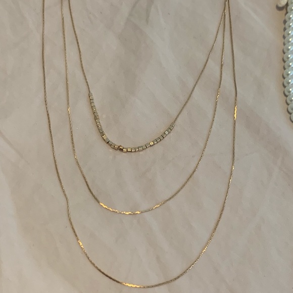 Brand new pearl & stacked gold color necklaces - Picture 3 of 5